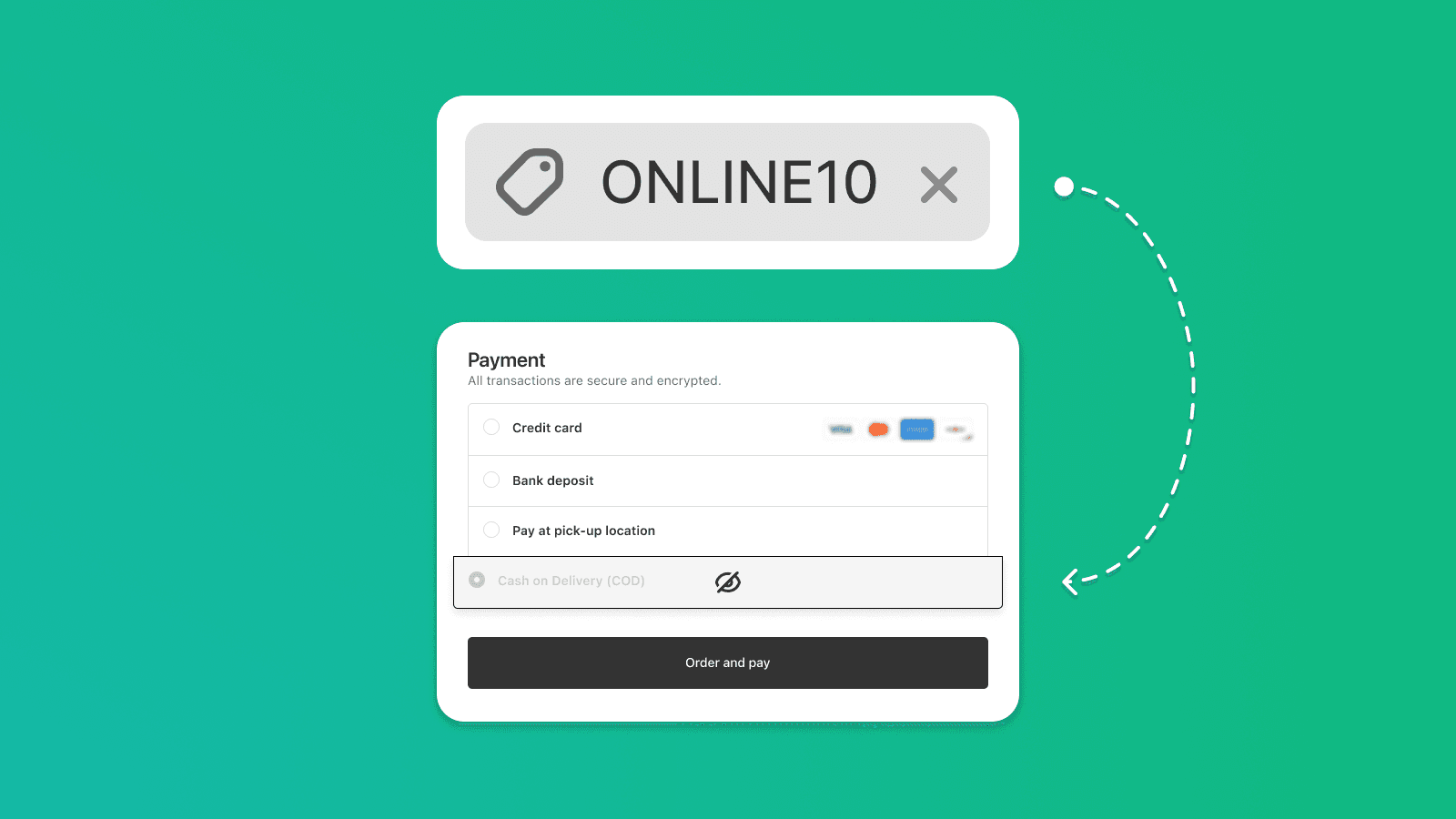 Rabatte für vorausbezahlte Bestellungen und Nachnahme ausblenden auf Shopify
