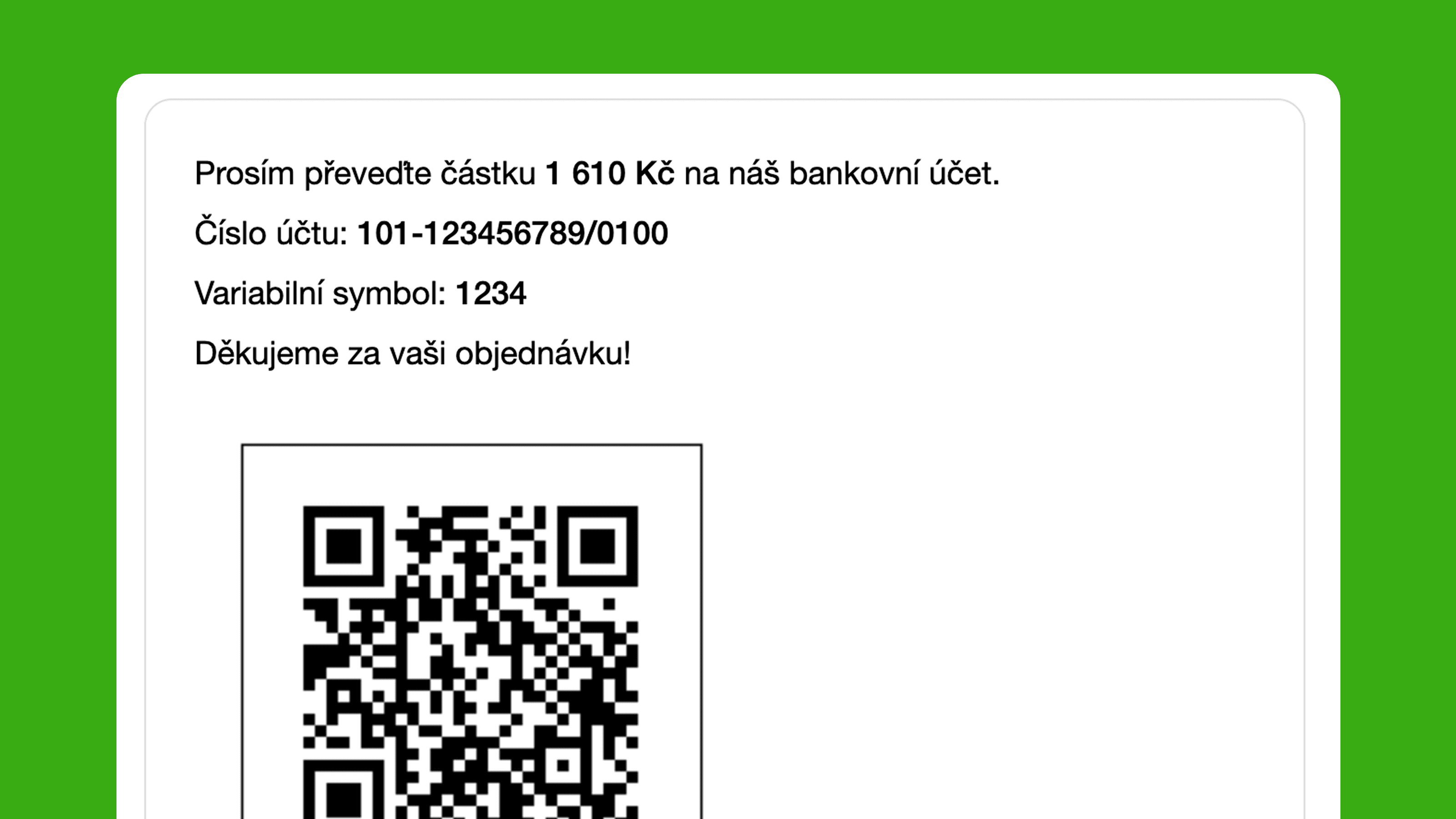 Hinzufügen eines QR-Codes für die Zahlung per Banküberweisung