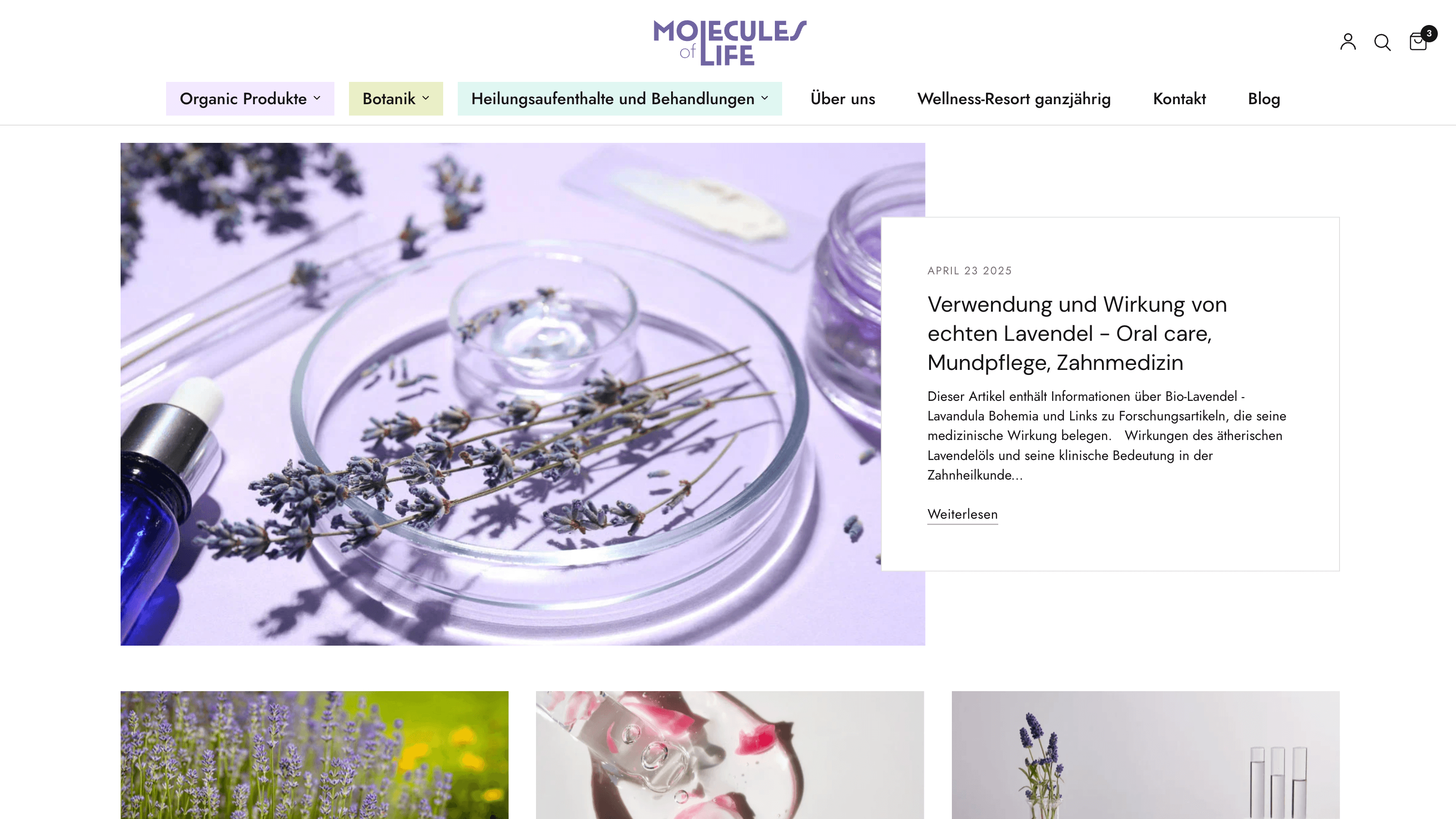 Molecules of Life Bildungs-Blog mit Content-Management-System für deutsche Inhalte