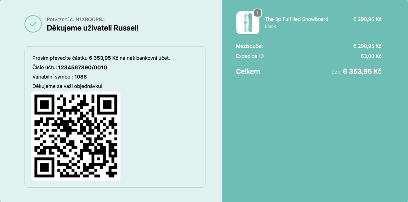 QR-Code auf der Dankesseite