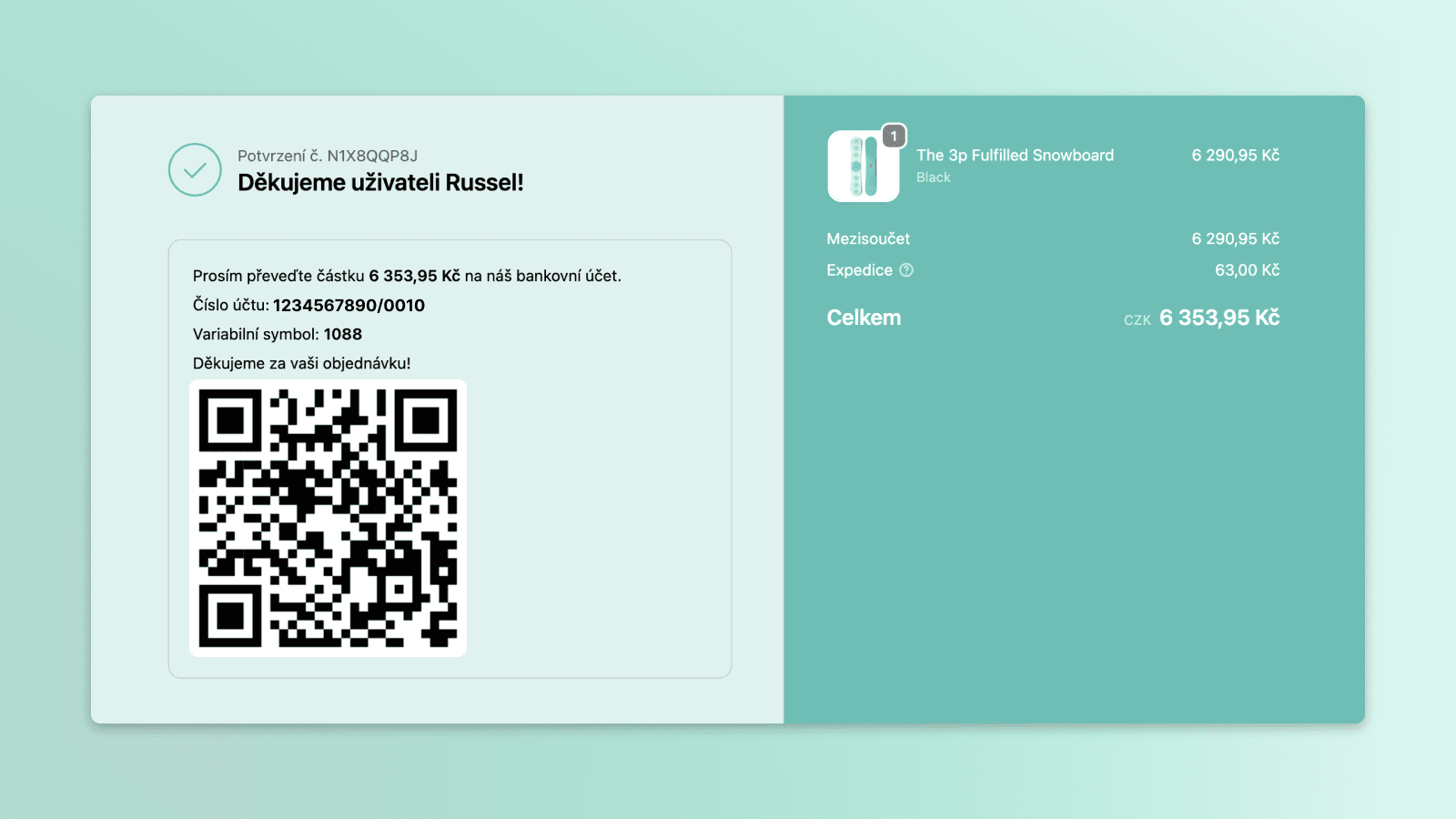QR-Code auf der Dankesseite