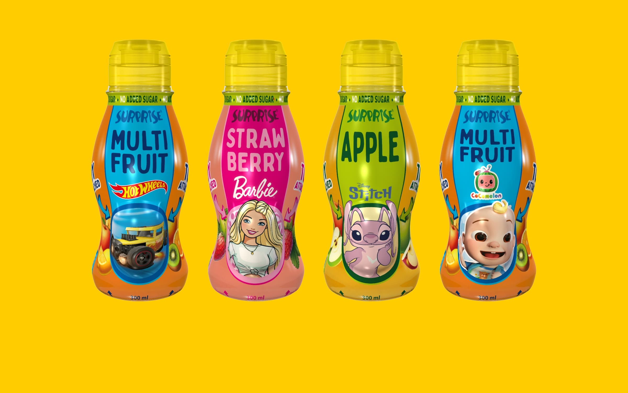 Surprise Drinks, Kindergetränke. Case Study: Website für mehrere Märkte und Sprachen mit interaktiven Spielen für jede Lizenz